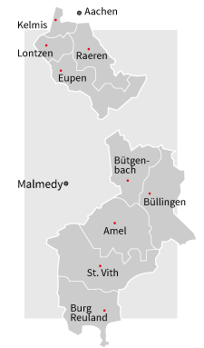 Karte Gemeinden der DG